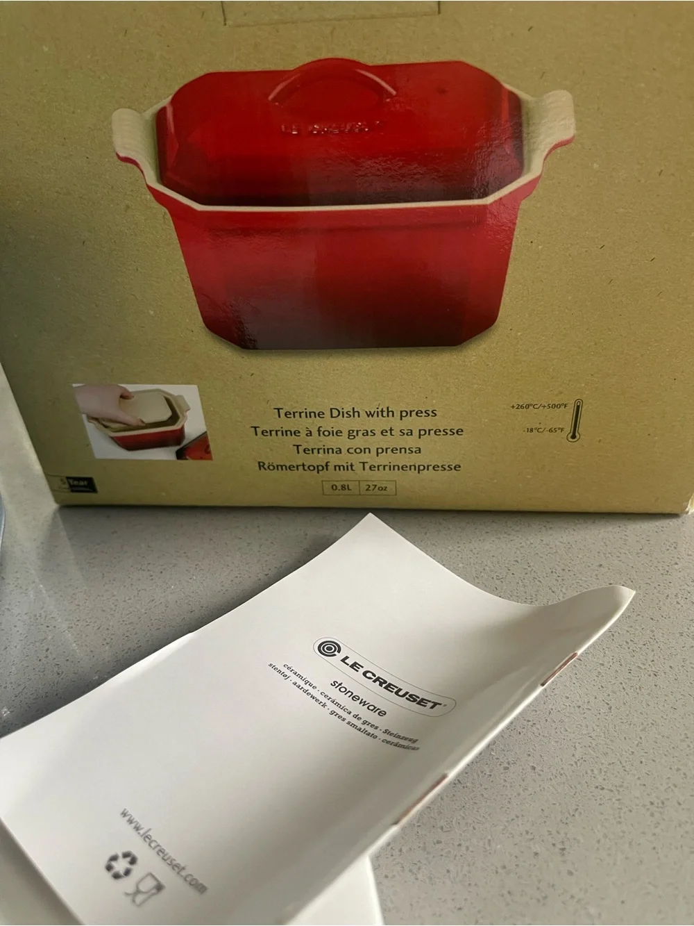 Le Creuset Blue terrine dish with press